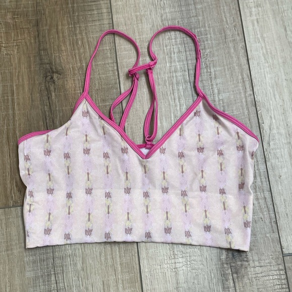 Anthropologie Jenny Seamless Bralette in Pink sz XS/S | Razorback Knit Bra - Picture 2 of 4